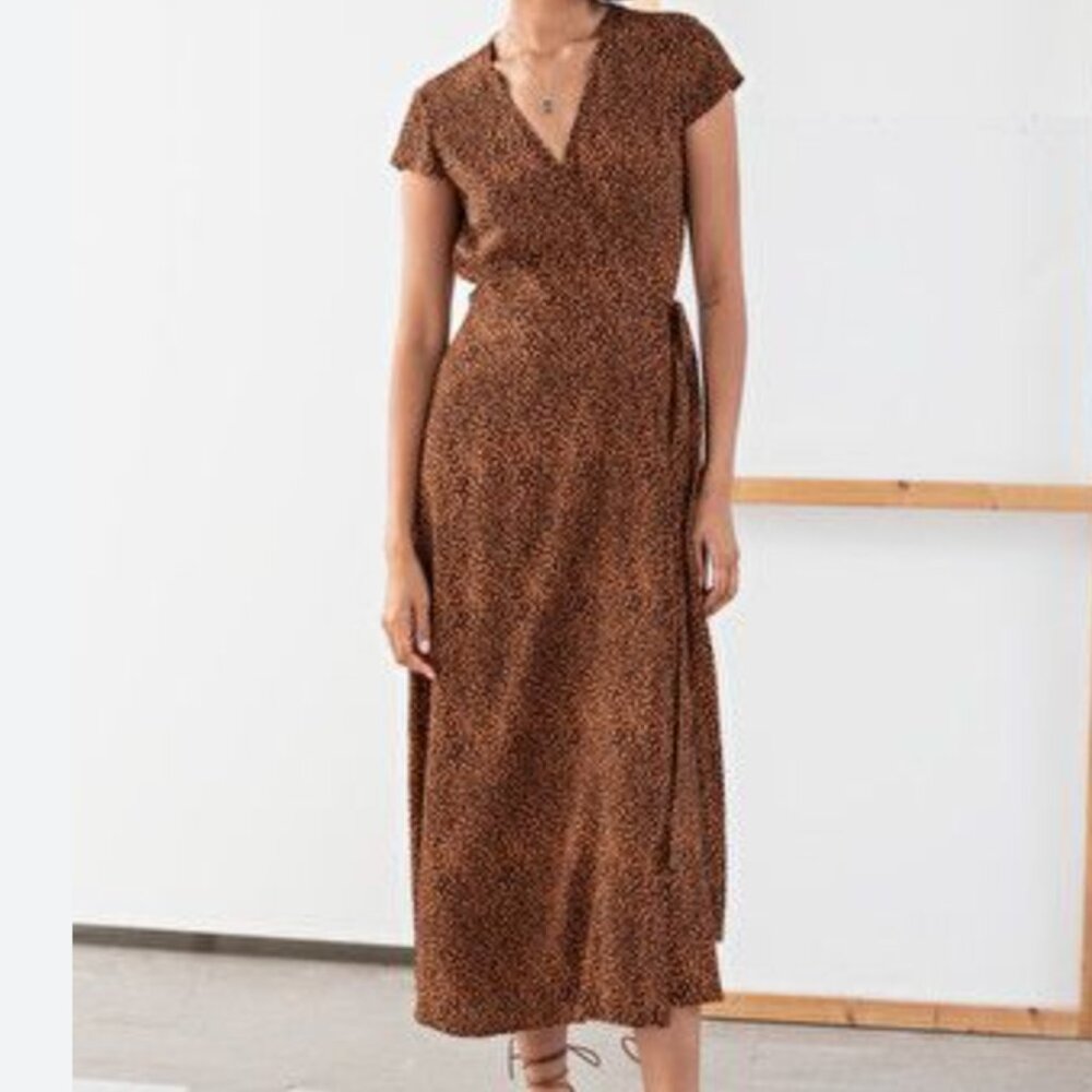 & Other Stories midi dress Leopard Print